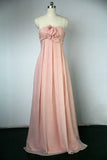 Pink sweet tulle tube top three-dimensional flower decoration long prom evening dress bridesmaid dress custom high quality HZ1023