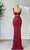 Luxury gorgeous elegant one shoulder burgundy long ball gown sexy bodycon evening dress HZ1023