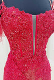 Blue/purple/black/red/white shiny elegant delicate floral beaded lace off-shoulder feather short mini homecoming dress evening gown party dress HZ1023