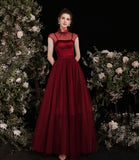 Cute burgundy two pieces detachable prom dresses HZ1023