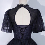 Black tulle lace long ball gown dress formal gown HZ1023
