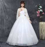White v neck lace long prom gown evening gown HZ1023