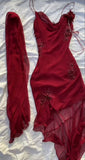 Burgundy vintage fashion beaded spaghetti straps long elegant chiffon formal prom dress, evening dress, party dress HZ1023