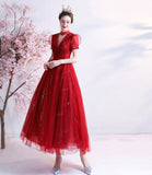Red tulle short prom dress red homecoming dress HZ1023