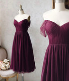 Purple tulle short prom dress party dress HZ1023