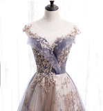 Cute tulle sequins long prom dress evening dress HZ1023
