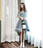Blue lace homecoming dress bridesmaid dress HZ1023