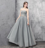 Cute tulle long prom dress evening dress HZ1023