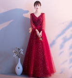 Cute tulle lace long prom dress A line evening gown HZ1023