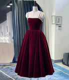 Cute velvet pearl short A line prom dress homecoming dress HZ1023