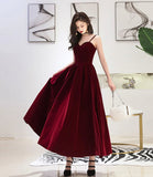 Burgundy velvet short prom dress homecoming dress HZ1023