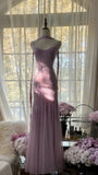 Pink Purple Gorgeous Shiny Elegant Exquisite Beaded Mermaid Slim Fit Long Chiffon Spaghetti Straps Tulle Sequins Formal Prom Dress Evening Dress Party Dress HZ1023