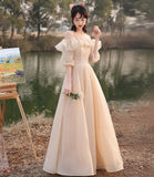 Cute tulle sequins long prom dress A line evening dress HZ1023