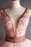 A line tulle sequins long ball gown dress formal dress HZ1023