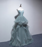 A line tulle lace long ball gown dress formal dress HZ1023