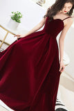 Burgundy velvet short prom dress homecoming dress HZ1023