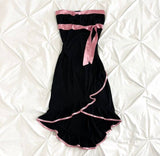 Pink bow ribbon sweet fashion short cute Ruffles elegant homecoming dress prom dress evening dress birthday party dress HZ1023