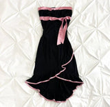 Pink bow ribbon sweet fashion short cute Ruffles elegant homecoming dress prom dress evening dress birthday party dress HZ1023