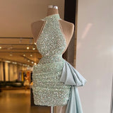 Green Fashion Shiny Sequin Long Short Prom Dress Evening Dress Party Dress HZ1023