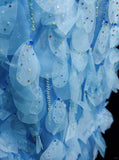 Blue gorgeous shiny elegant exquisite colorful beaded tulle long mermaid slim ball gown evening dress party dress prom dress legend of the blue sea HZ1023