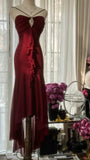 Burgundy Vintage Elegant Exquisite Gem Beaded Long Chiffon Evening Gown Sleeveless Ball Gown Birthday/Wedding Guest Party Dress HZ1023