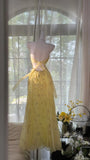 Yellow Gorgeous Exquisite Beaded Backless Spaghetti Strap Long Chiffon Ball Gown Evening Dress Birthday/Holiday Party Dress Prom Dress HZ1023