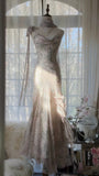 Pink Romantic Fashion Elegant Exquisite Beaded Spaghetti Straps Long Tulle Chiffon Ruffle Ball Gown Evening Dress Party Dress HZ1023