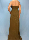 Matcha Green Sweet Exquisite Beading Long Chiffon Elegant Floor Length Ball Gown Evening Gown Party Dress Prom Dress HZ1023