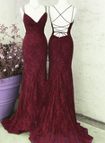 Green Fashion Elegant Lace Halter Long Mermaid Slim Ball Gown Evening Dress Wedding Party Dress HZ1023
