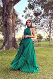 Green Elegant Fashion Suspender Long Satin Prom Dress Evening Dress Wedding Mother Dress Party Dress HZ1023