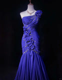 Purple Gorgeous Shiny Elegant Fashion Exquisite Beaded Floral Long Tulle Floor Length Mermaid Ball Gown Evening Gown Prom Dress Party Dress HZ1023