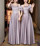 Purple Elegant Fashion Long Satin Ball Gown Evening Dress Party Dress Bridesmaid Dresses Prom Dress HZ1023