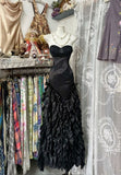 Black gorgeous elegant long mermaid slim ball gown evening dress party dress HZ1023