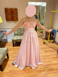 Pink Classy Pretty Fashionable Elegant Simple A-line Long Satin Prom Dress Evening Dress Party Dress Bridesmaid Dress HZ1023