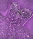 Pink Sparkling A-Line Long Beaded Elegant Halter Neck tulle Ball Gown Evening Dress HZ1023