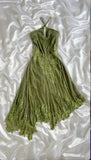 Green Fashion Delicate Floral Beaded Strap Long Ankle Length/Short Chiffon Homecoming Dress Prom Dress Evening Dress Party Dress Prom Dress HZ1023