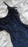 Navy Blue Gorgeous Exquisite Fashion Beaded Charming Long Tulle Elegant Ball Gown Evening Dress Party Dress HZ1023