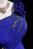 Purple Gorgeous Shiny Elegant Fashion Exquisite Beaded Floral Long Tulle Floor Length Mermaid Ball Gown Evening Gown Prom Dress Party Dress HZ1023