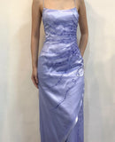 Purple Fashion Exquisite Floral Beading Elegant Spaghetti Strap Long Satin Ball Gown Evening Dress Party Dress Prom Dress HZ1023