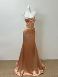 Black/Champagne Simple Fashion Elegant Spaghetti Strap Long Satin Floor Length Ball Gown Evening Gown Prom Dress HZ1023