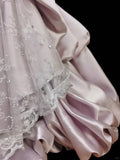 Pink sweet bow decoration long floor-length ball gown evening dress adult ceremony birthday dress HZ1023