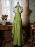 Yellow/Green/Burgundy Shiny Elegant Delicate Floral Backless Long Ball Dress Evening Dress Birthday Party Dress HZ1023