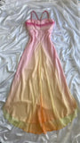Pink Orange Elegant Fantasy Long Chiffon Ball Gown Evening Dress Party Dress Fairy Tale Dress HZ1023
