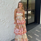 Orange fashion sweet floral layered lace long prom dress evening gown garden party dress HZ1023