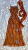 Orange Gorgeous Vintage Exquisite Beading Long Chiffon Ball Gown Evening Dress Party Dress HZ1023