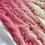 Pink gradient gorgeous fashion exquisite beading long chiffon elegant ball gown evening dress party dress HZ1023