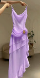 Ivory White Vintage Spaghetti Strap Long Chiffon prom dress Evening Dress Party Dress HZ1023