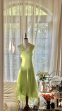 Light Green Shiny Fashion Elegant Exquisite Beading Long Chiffon Fairy Ball Gown Evening Dress Birthday/Wedding Guest/Holiday Party Dress Prom Dress Valentine's Day Date Dress HZ1023