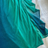 Blue shiny fashion gradient elegant spaghetti straps long chiffon elegant ball gown evening dress party dress HZ1023