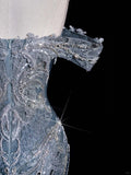???Silver Blue Luxurious Heavy Industry Sparkling Gorgeous Elegant Exquisite Beading Stunning Long Mermaid Dress Sequin Floor Length Trailing Prom Dress Evening Dress Wedding Dress HZ1023
